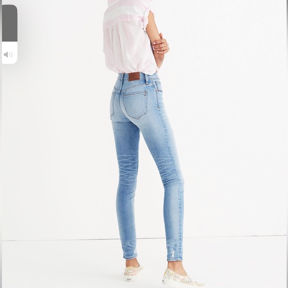 Sz 26 Madewell 9” High-Rise Skinny Jean Destructed Hem Edition - Picture 8 of 10